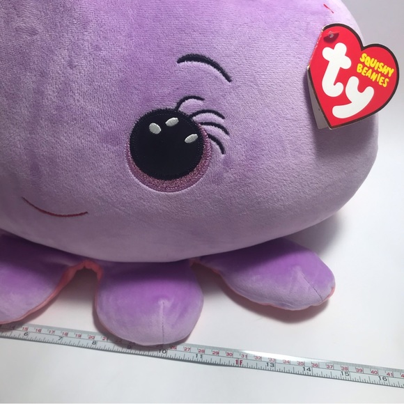 Ty Purple Plush Stuffed Animal Octavia Octopus Squishy Beanie 10" - Picture 6 of 12